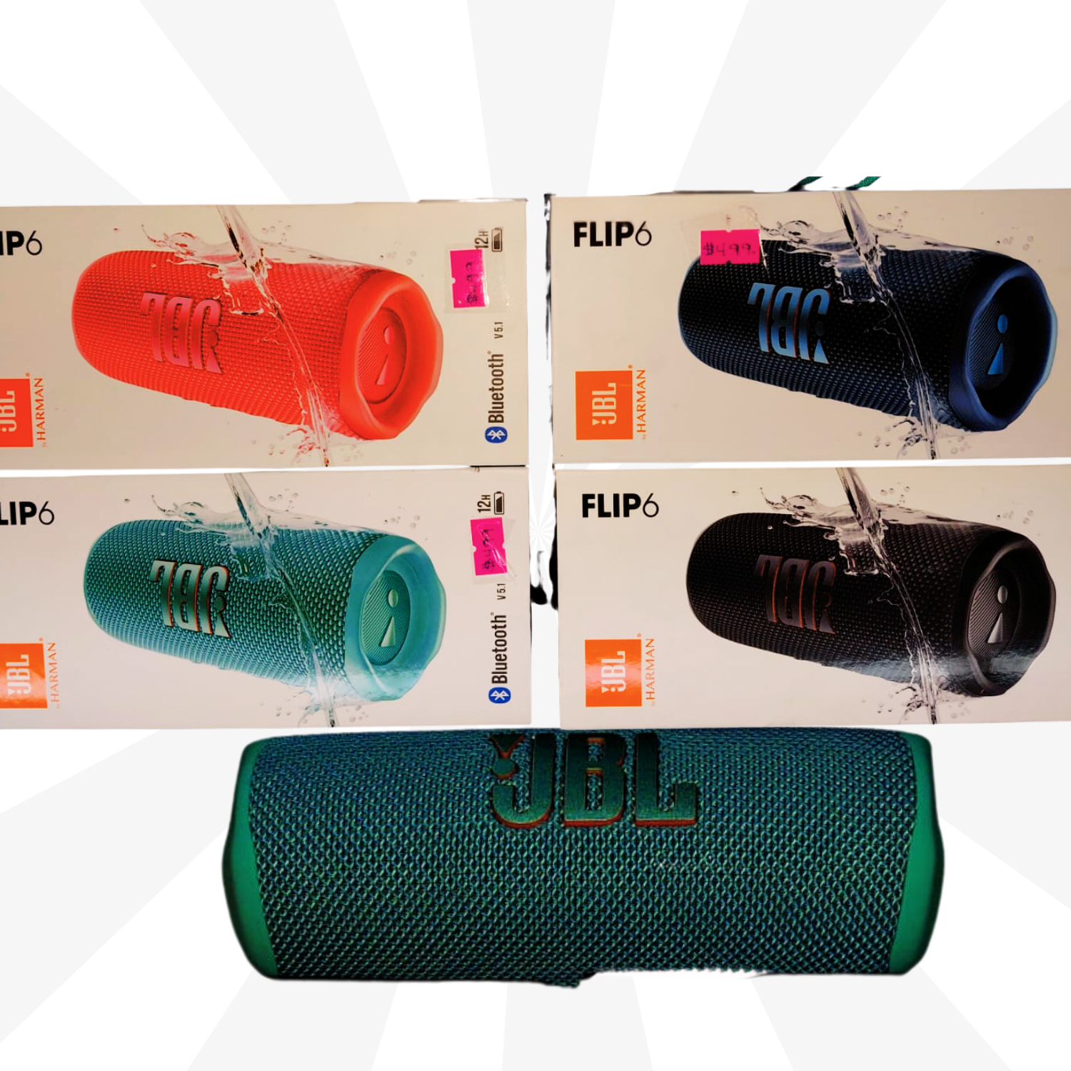 JBL Flip 6 Waterproof Speaker - Multiple Colors