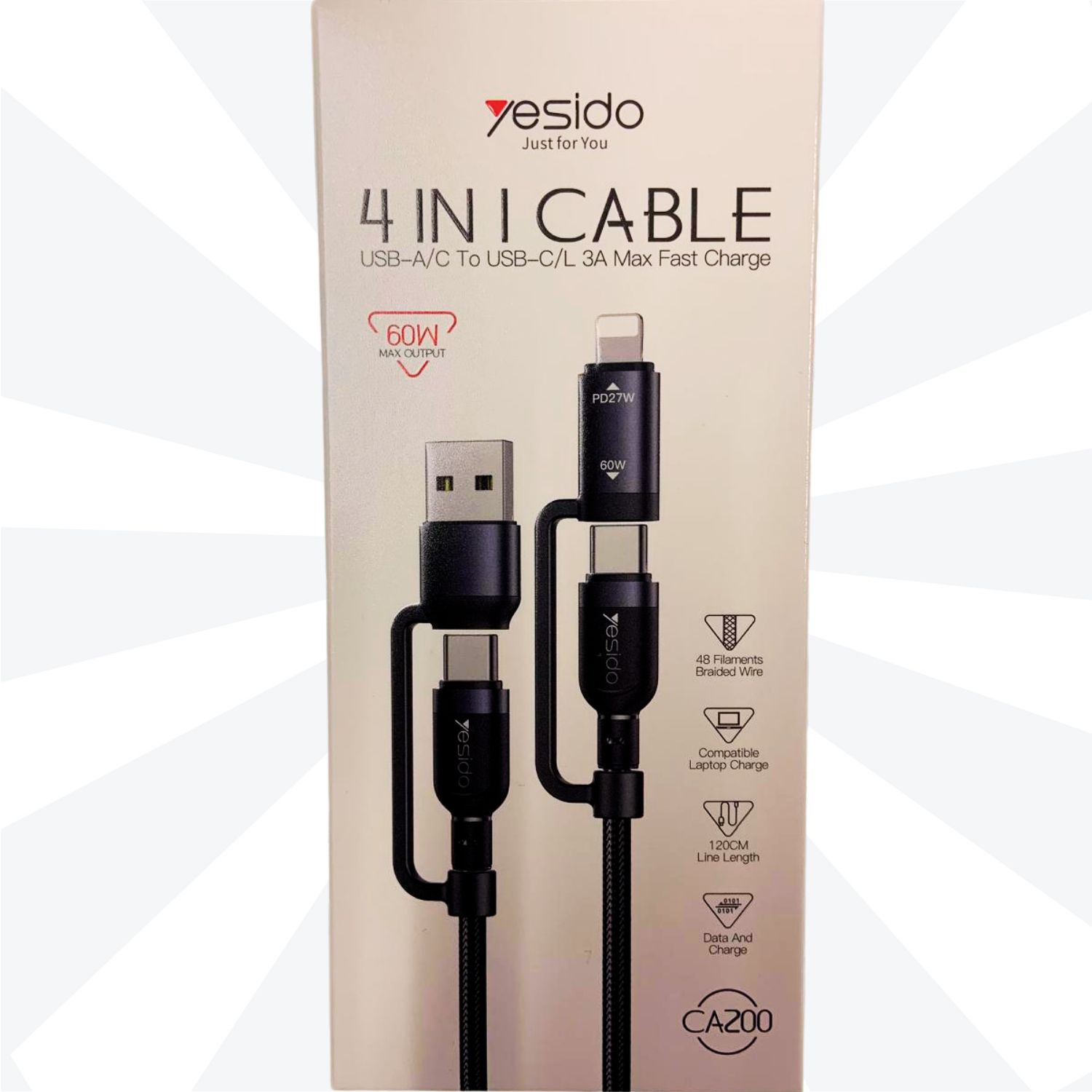 YESIDO 4-in-1 Cable CA200
